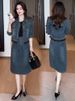 Fashionable Skirt Suit For Women, 2025 Spring New Style, Stylish Slimming, Casual Denim Jacket And Dress Two-piece Set_ecoleips.com