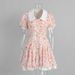 Cross-Border Doll Collar Prited Short Europea Ad America 2025 Summer Puff Sleeve Sigle-Breasted Mii Dress For_ecoleips.com