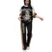 Retro plus Size Tracksuit Set for Women Contrast-Color Long Sleeve Hoodie And Pants with Rhinestone Details Vintage Streetwear XL-XXL_ecoleips.com