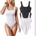 Women's Clothing Summer Women's U Neck Sleeveless Vest Bodysuit_ecoleips.com