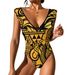 Sexy Vacation Polynesian Jumpsuit New Charming V-Neck Swimsuit Summer Women'S Beach Swimsuit Custom Ethnic Print Jumpsuit_ecoleips.com