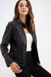 K New Women's Casual Leather Jacket With Stand Collar, European And American Fitted Solid Color Leather Coat_ecoleips.com