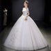 Fairycore Off-Shoulder Wedding Dress Ethereal Princess Ball Gown With Floral Lace & Tulle Skirt (Breathable Polyester Silhouette,For Garden Weddings)_ecoleips.com