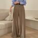 Women’s Clothing spring niche simple high waist pleated design drape straight loose wide leg mopping casual pants for women_ecoleips.com