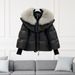 Winter Genuine Fox Fur Large Collar Loose Fit Plus Size High-end Thick Jacket With White Duck Down For Women, Wholesale_ecoleips.com
