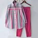 Women's Spring And Autumn Large Size Loose Fat MM Striped Collar Long-sleeved Fashion Sports Suit Two-piece Suit_ecoleips.com
