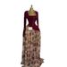 In Stock 2026 European And American Long-sleeve Ruffled Dress, Elegant, High-elastic, Sweet Printed Square-neck_ecoleips.com