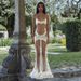 Aria Basics Aria Basics Foreign Trade European And American Summer Women's Clothing Mesh Lace Trim Strap Sheer Sexy Nightdress Vacation Style_ecoleips.com