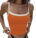 American Retro Contrast Color Striped Knitted Suspenders One Shoulder Slim Fit Short Vest for Women Sexy Elastic Navel Baring Top_ecoleips.com