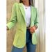 Autumn Monochrome Simple Long-Sleeved Suit Collar Jacket For Women_ecoleips.com