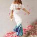 Audday Two-Piece Casual Off-Shoulder Solid Color One-Shoulder Ruffled Sleeve High-Waisted Top Wide-Leg Printed Pants Set_ecoleips.com