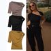 Aria Basics Aria Basics Cross-border Women's Clothing With Metal Embellishments, Asymmetrical Pullover Top, Summer European And American Style,_ecoleips.com