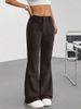K New Flared Pants High Waisted Straight Leg Casual Micro Flared Women's Pants With Pockets And Wide Legs_ecoleips.com