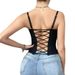Sexy Lace Camisole Bralette Backless Underwire Fishtail Tank Top Button Down Solid Color Ins Women's Clothing_ecoleips.com
