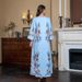 Muslim Round Neck Robe Fashionable Temperament Abaya Diamond Cannon Bead Print Dress_ecoleips.com
