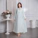 Glamorous Dress – Sparkling Embroidered Abaya For Women – Saudi Arabian Dubai Evening Gown (Sky Blue, Mint Green, Beige, S-XXL)_ecoleips.com