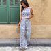 Women's Floral Print Lounge Pants Set Sleeveless Summer Comfort Two Piece Outfit Lightweight Breathable Jogger And Top_ecoleips.com