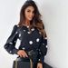 New Year Women's Autumn Top Polka Dot Round Neck Long Sleeve Shirt Printed Shirt Women_ecoleips.com