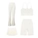 Women's Clothing Shaped Vest Flared Pants Capri Pants Three Pleated Skirt Four Piece Set Slim Fit Stretchy Sportswear_ecoleips.com