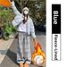 Women's Clothing Designer Fleece Lined Two Piece Suit Stylish Relaxed Fit Top With Flowy Plaid Pants Casual Set For Women_ecoleips.com