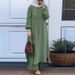 Verve Muslim Women's Clothing Two-Piece Spring Autumn New Sleeve Shirt And Long Pants Set_ecoleips.com