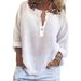 Spring And Autumn New Solid Color Casual Loose Long Sleeve Cotton And Linen Shirt_ecoleips.com