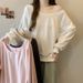 European American Style Solid Color Off-shoulder Long-sleeve Sweatshirt For Women, Autumn And Winter Korean Version,_ecoleips.com
