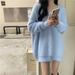 Women's Faux Mink Knit Sweater – Oversized V-Neck Pullover In Soft & Cozy Polyester_ecoleips.com