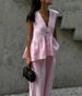 2025 Cotton V-neck Sleeveless Top Vest Long Pants For Women European And American New Style Solid Color Elegant_ecoleips.com