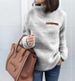 Women's Zip Neck Long Sleeve Pullover Sweater – Fall Fashion Essential In Stretch Cotton_ecoleips.com