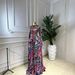 Women's African Style Elegant Printed Maxi Dress round Neck Long Sleeves Fitted Waist Spring/Autumn Summer Fashion Dress_ecoleips.com