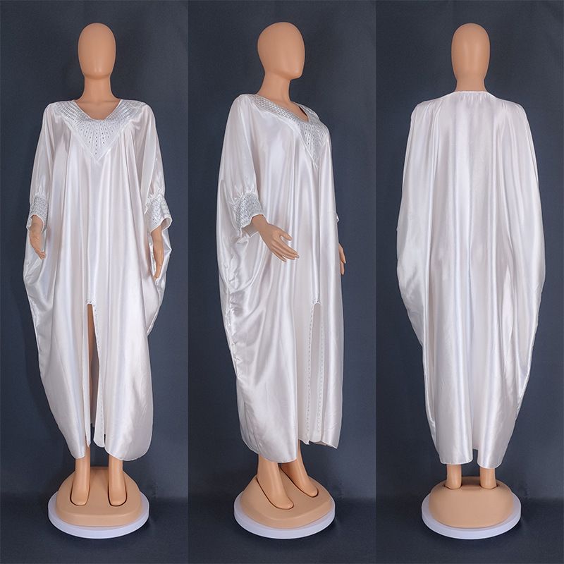 Arab Dubai Muslim Dress With Rhinestones, Bat Sleeve Long Robe Abaya, Plus Size Women's Clothing 8803#Long Sleeve_ecoleips.com