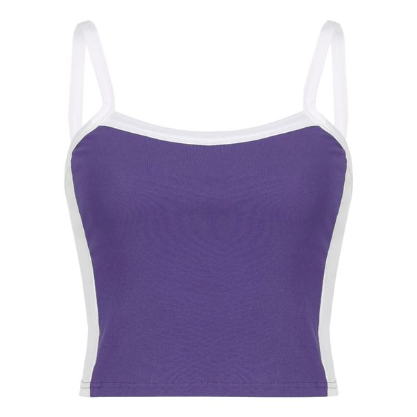 Women’s Clothing Spring Women's Clothing Contrast Color Small Sling Slimming Slim Ultra Short Sexy Backless Basic Vest_ecoleips.com