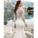 Women's Clothing New Bride Main Wedding Dress Small Tail Lace Long Sleeve Backless Forest Retro Wedding Dress_ecoleips.com