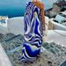 Elegant Pleated Bohemian Dress Sexy Slant Shoulder Sleeve Loose Holiday Dress Women Fashion Pattern Print Hollow Out Party Dress_ecoleips.com