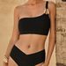 Women's Sexy Solid Color One-Shoulder Low-Rise Bikini Set - Comfortable & Stylish Swimwear For Beach & Pool_ecoleips.com