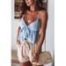 cross-border European American Style Sweet And Elegant Commuter Lace-up Backless Sexy Camisole Top_ecoleips.com