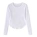 German Velvet Korean-Style Base Layer For Women In Autumn And Winter, Solid Color Long-Sleeved, Slimming, Irregular Desi_ecoleips.com