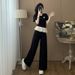Elegant Casual Sports Suit For Women, Summer 2025 New Fashion, Youthful Stylish, Two-piece Set With Short-sleeved Top_ecoleips.com