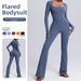 Women's Clothing Long Sleeved Bodysuit High Elasticity Breathable Dance Fitness Yoga Wear Sports Flared Suit_ecoleips.com