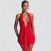 Women's Deep V Backless Halter Neck Dress European American Style Spring Summer Fashion Sexy Slim Fit Leopard Print Hot Girl Dress_ecoleips.com