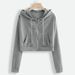 Aria Basics Cardigan Sweatshirt For Women 2024 Autumn Winter European And American Fashion Loose Casual Short Hooded Top_ecoleips.com