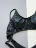 Women Black Snake Print Metallic Swimsuit One Piece Hollow Backless Bikini Swimwear Bathing Suit Beach Outfits Bodysuit Biquini_ecoleips.com