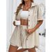 Women's Clothing Summer Loose Casual Two Piece Short Sleeved Shirt Shorts_ecoleips.com