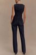 K Women's Button Up High Waisted Denim Top And Pants Set_ecoleips.com
