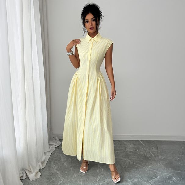 Voya Women's European And American Travel Vacation Sleeveless Button Cardigan Long Dress Women's Clothing 2026 Summer_ecoleips.com
