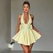 Women's Clothing Sexy Slim Fit Halter Neck Bow Dress Jacquard Style Women's Clothing For Formal & Casual For Women_ecoleips.com