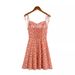 2024 Summer New Women's European And American Resort Style Casual Strap Short Skirt Floral Ruched Camisole Dress_ecoleips.com