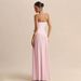 Women's Elegant Halter Neck Dress with Tie up Backless Suspender European American Style Slim Waist Ruched Design Cross Border E Commerce_ecoleips.com