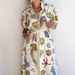 Women's Elegant Casual Stand Collar Cardigan Tie Front Linen Dress Long Sleeve Maxi Dress_ecoleips.com